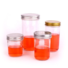 Mason jar Wide Mouth 200ml 350ml 500ml 750ml Clear Glass Caviar Jar for Food Honey with Metal Screw Cap